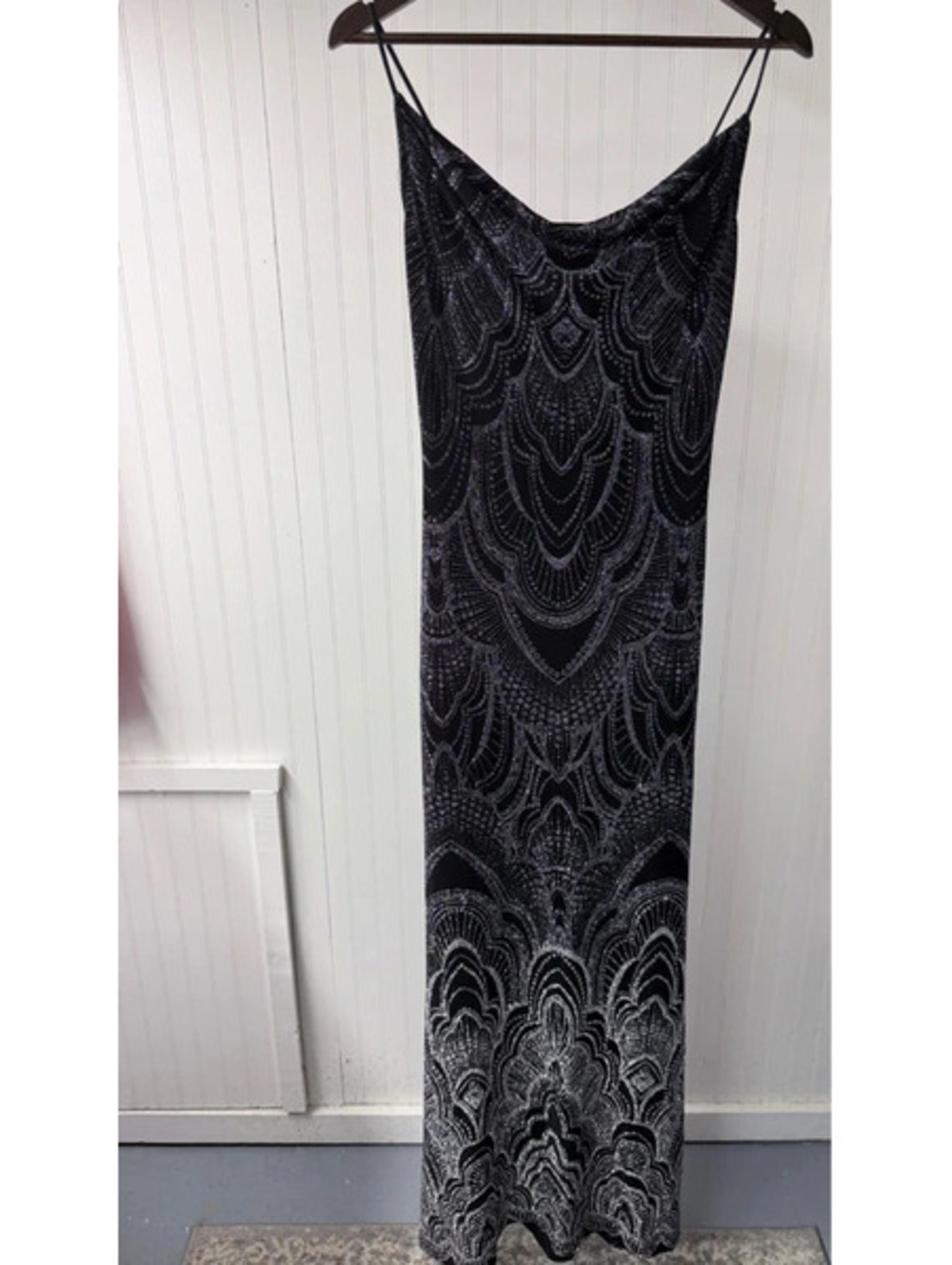Jump apparel vintage long dress allover glitter prom hoco holiday size 3/4 USA
